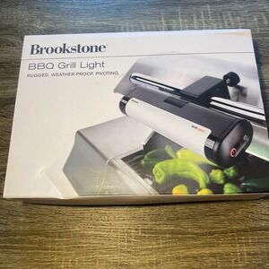 Brookstone BBQ Grill Light Weatherproof Pivoting LED Clamp-On New